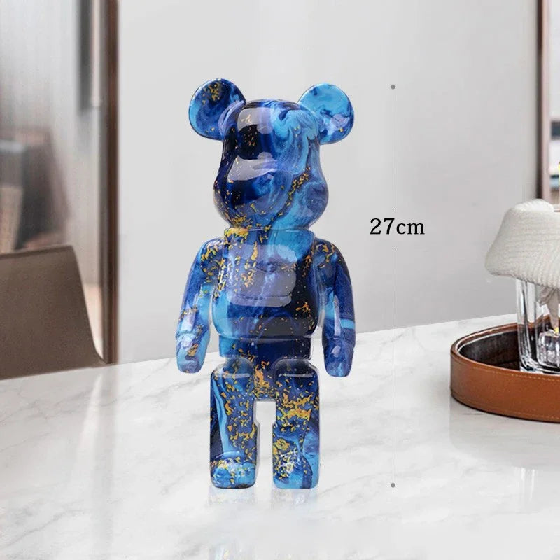 Graffiti Bear Statue – Resin Desktop Ornament & Home Decor Sculpture
