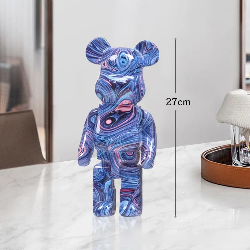 Graffiti Bear Statue – Resin Desktop Ornament & Home Decor Sculpture