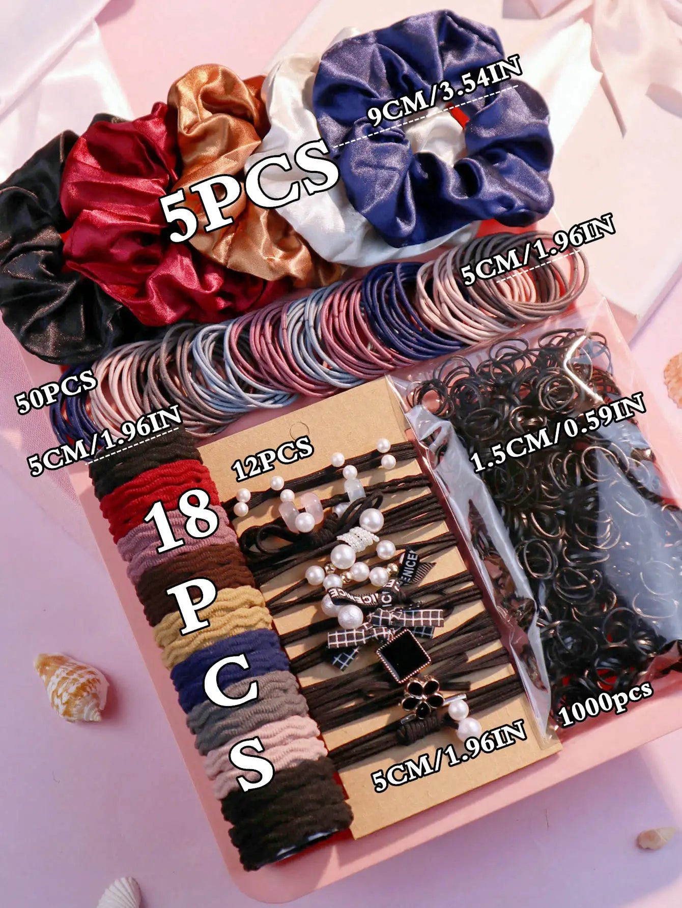 1085PCS Hair Accessories Set – Seamless Hair Bands & Scrunchies