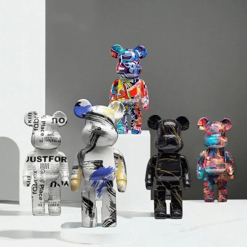 Graffiti Bear Statue – Resin Desktop Ornament & Home Decor Sculpture