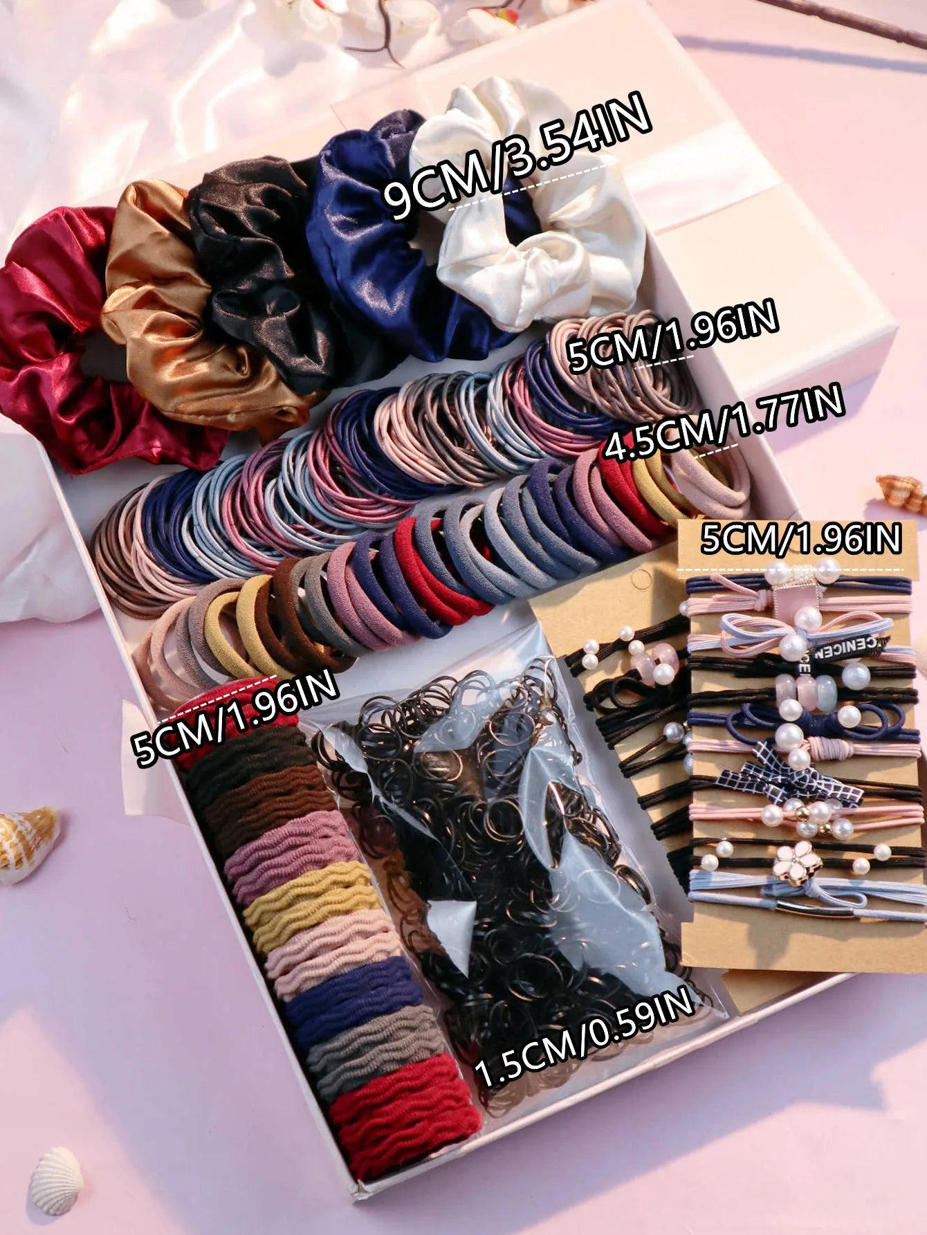 1085PCS Hair Accessories Set – Seamless Hair Bands & Scrunchies