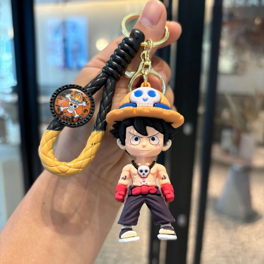 Cute Anime Keychain – Silicone & Zinc Alloy Cartoon Key Ring for Unisex Gift