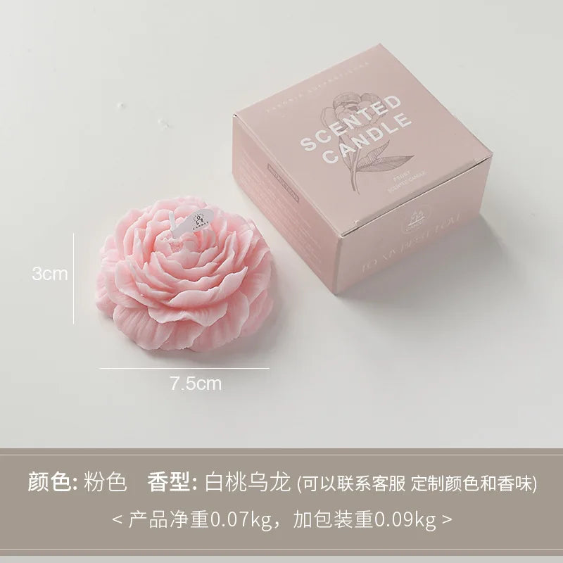 Peony Flower Scented Candle | Handcrafted Natural Soy Wax Aromatherapy
