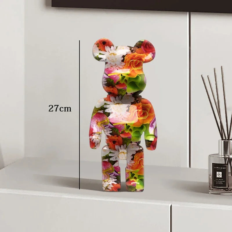 Graffiti Bear Statue – Resin Desktop Ornament & Home Decor Sculpture
