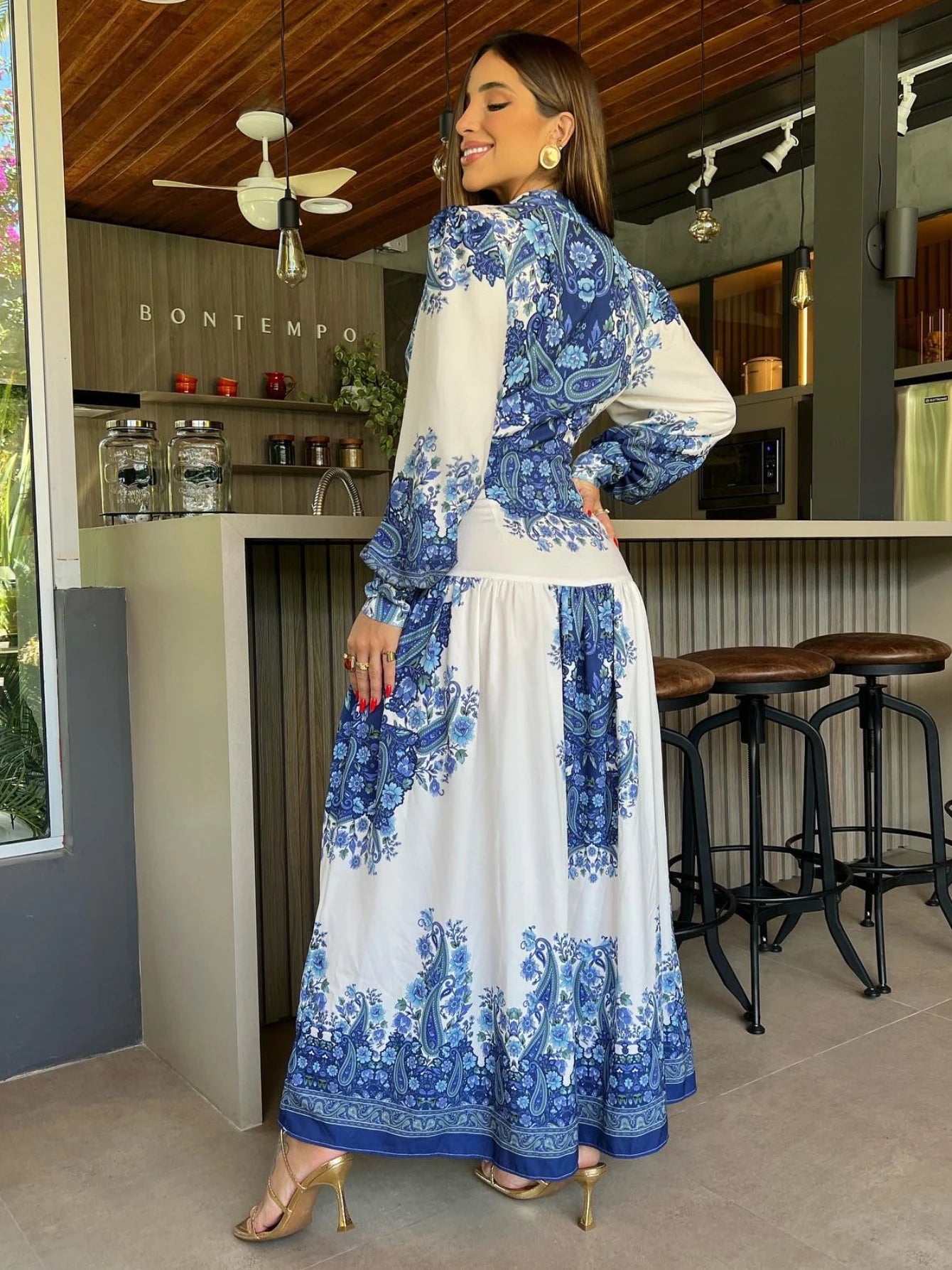Summer Floral Print Loose Shirt Dress – Elegant & Comfortable