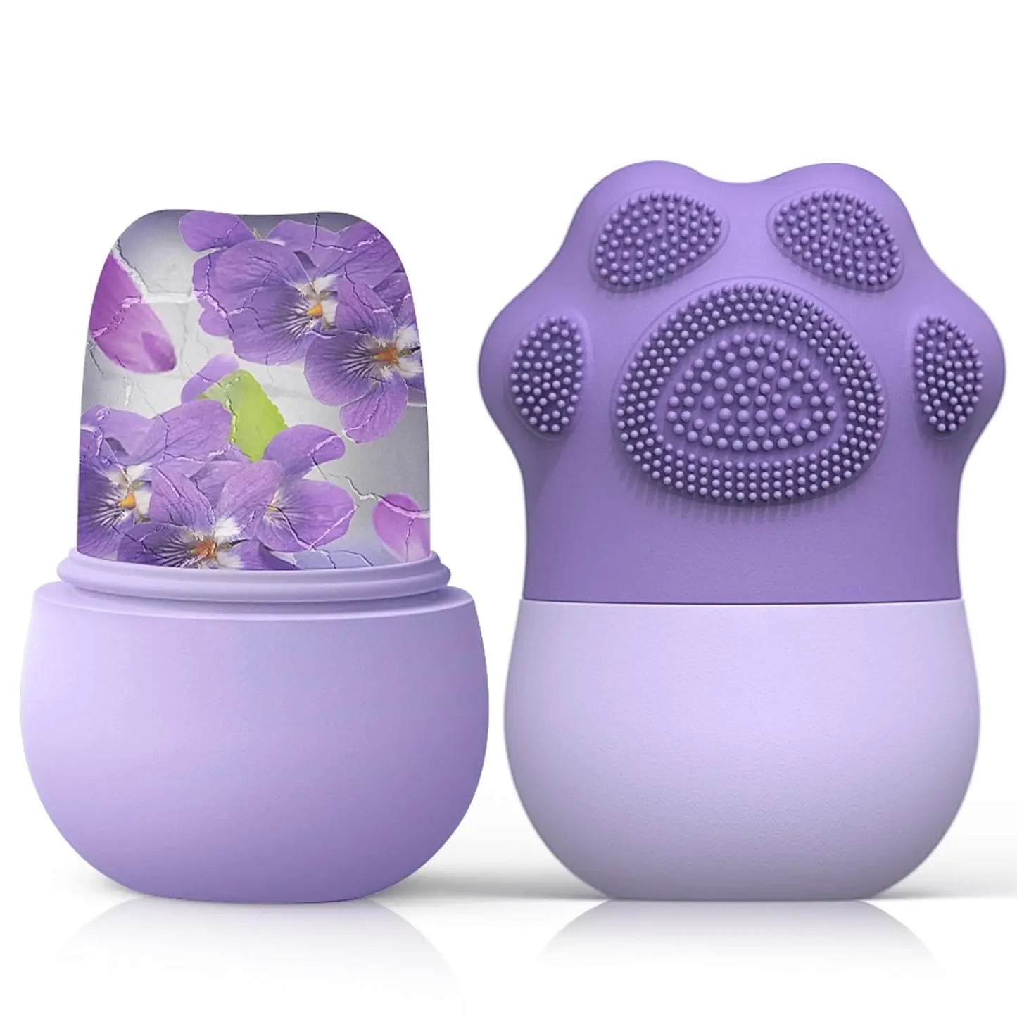 2-in-1 Facial Ice Roller & Silicone Face Brush – Reduce Puffiness, Tighten Pores & Deep Clean Skin