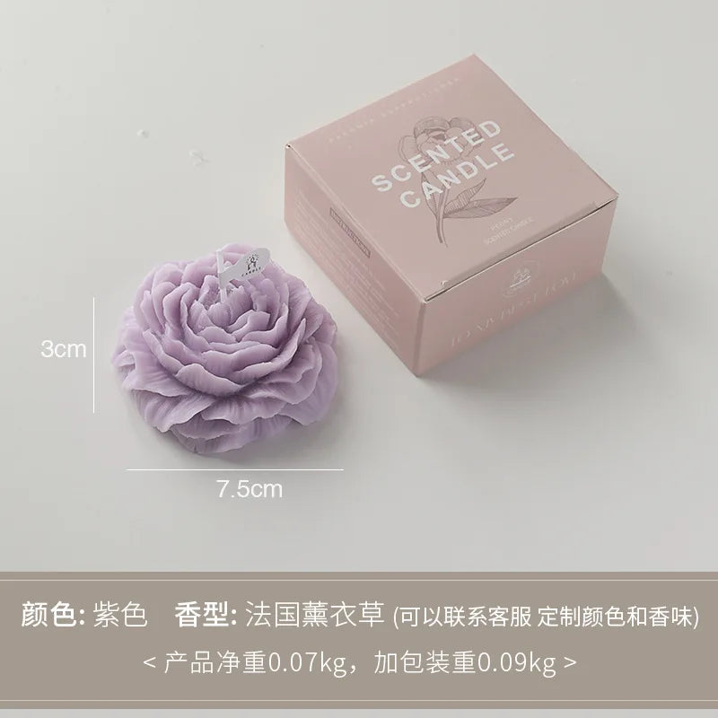 Peony Flower Scented Candle | Handcrafted Natural Soy Wax Aromatherapy