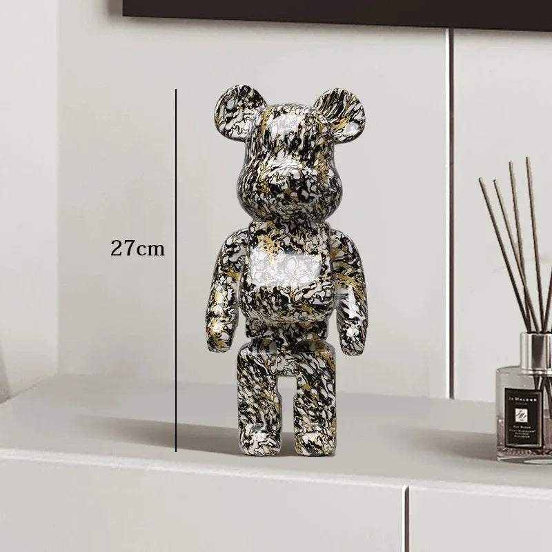 Graffiti Bear Statue – Resin Desktop Ornament & Home Decor Sculpture