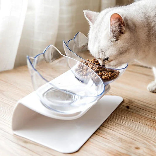 Non-Slip Double Cat & Dog Bowl with Stand – Pet Feeder